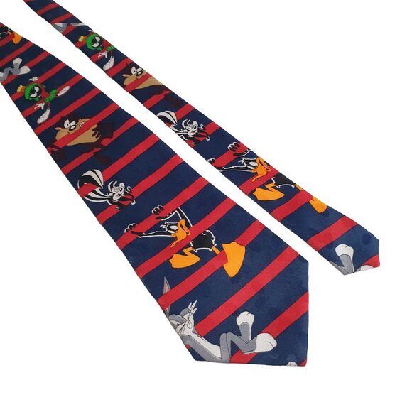Looney Tunes Character Tie Daffy Duck Bugs Bunny Pepe Le Pew Vintage TINY PULL - Picture 1 of 6